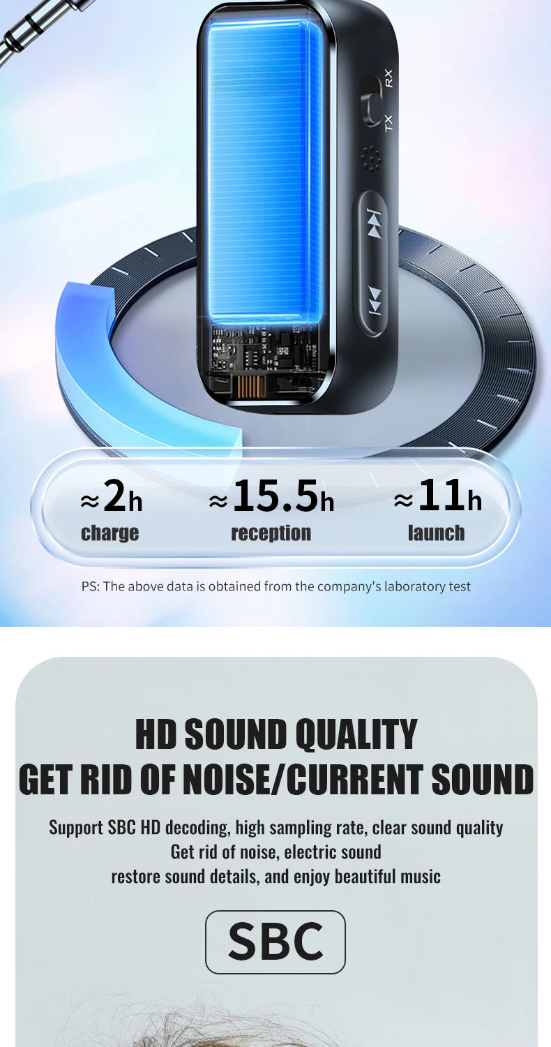 Zwei-in-eins Bluetooth-Audiosender und -empfänger
