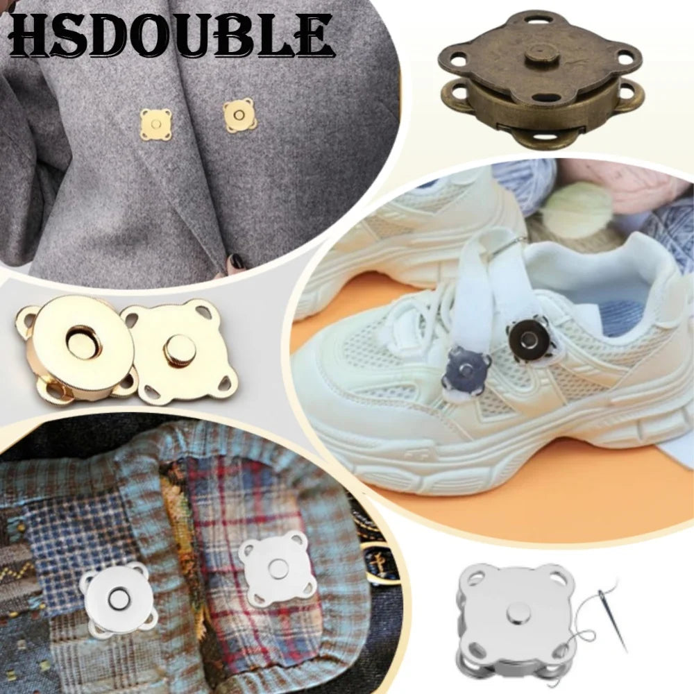 10 kusov kovových magnetických sponiek Nažaby Spony Gombíky pre Kabelku Kabelku Peňaženku Odevy Tašku DIY Remeslá Šitie Doplnky