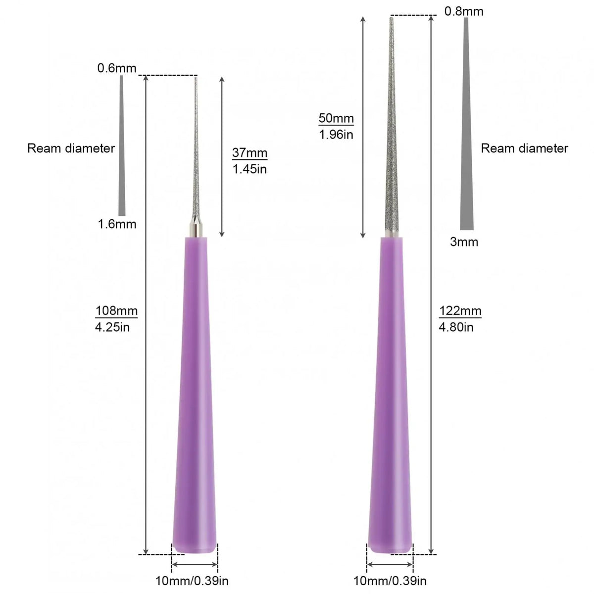 Diamond-Coated Bead Reamers, Selected Tip or Set