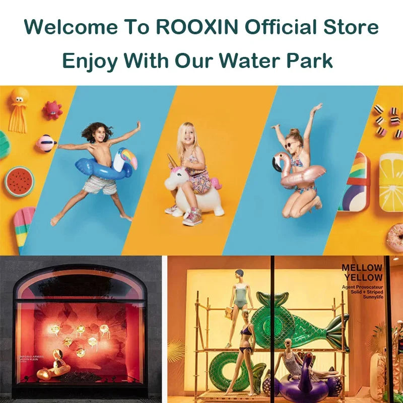 Rooxin Inflatable Water Hammock Floats Bed Swim Ring Tube Swimming Pool Mattresses Sleeping Bed Beach Lounger Chair