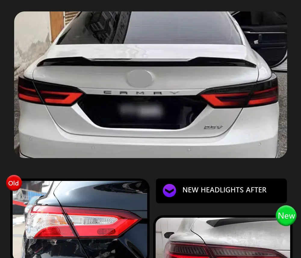 Feux arrière à LED pour Toyota Camry 2018–2022 avec mise à niveau DRL
