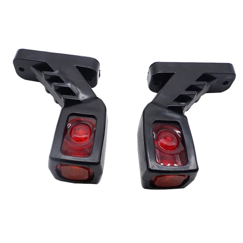 Novo conjunto de 2 peças de luzes LED de marcador lateral com 3 faces em branco, vermelho e amarelo, 12/24V, luz traseira para camião, reboque, carrinha e camião, lâmpada indicadora.