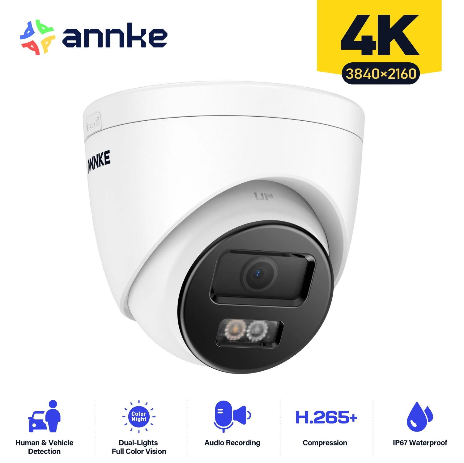 ANNKE 4K Smart Dual Light Bullet Security Camera, 8MP