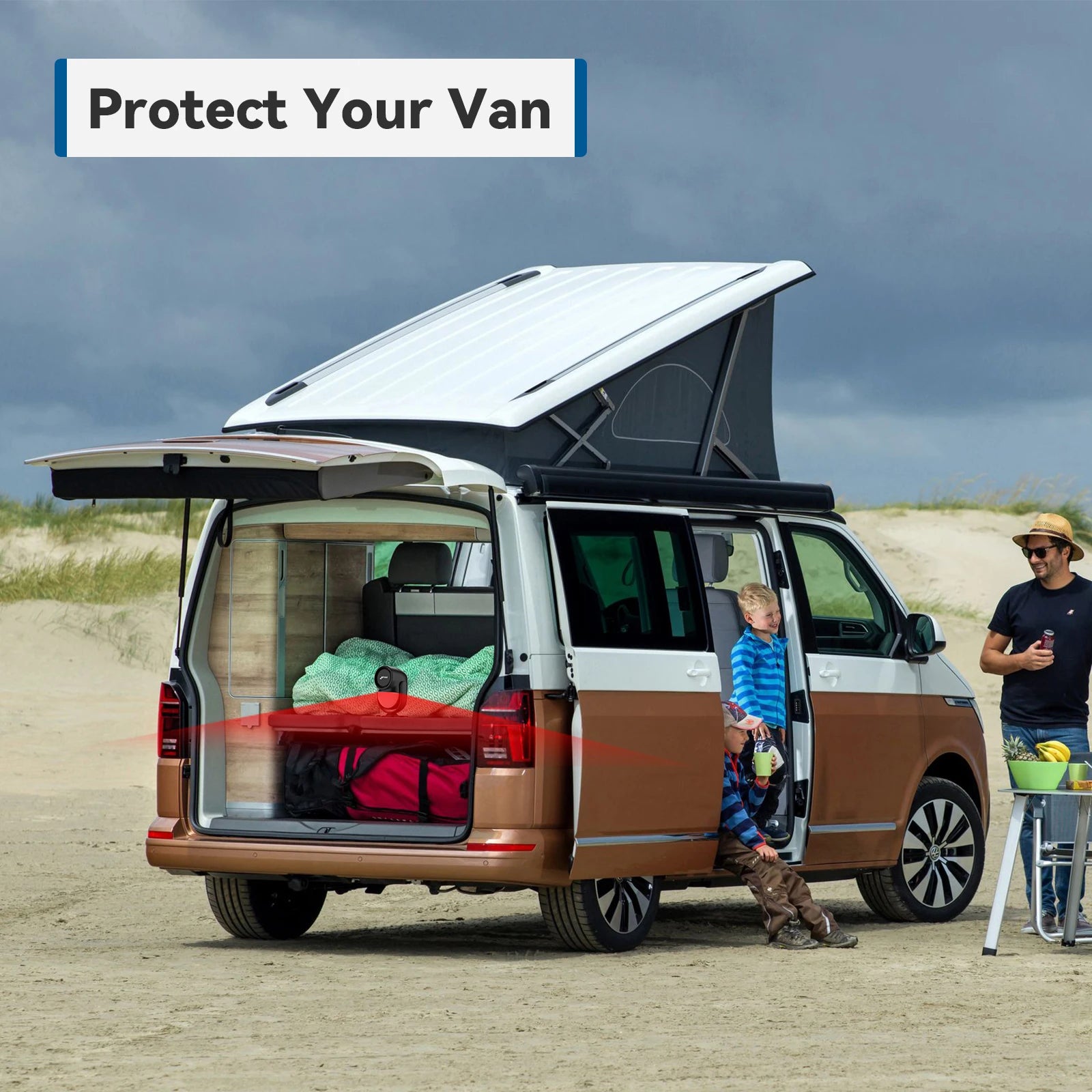 CPVAN Bezdrôtový pohybový senzorový alarm s detekciou 8 m a sirénou 125 dB