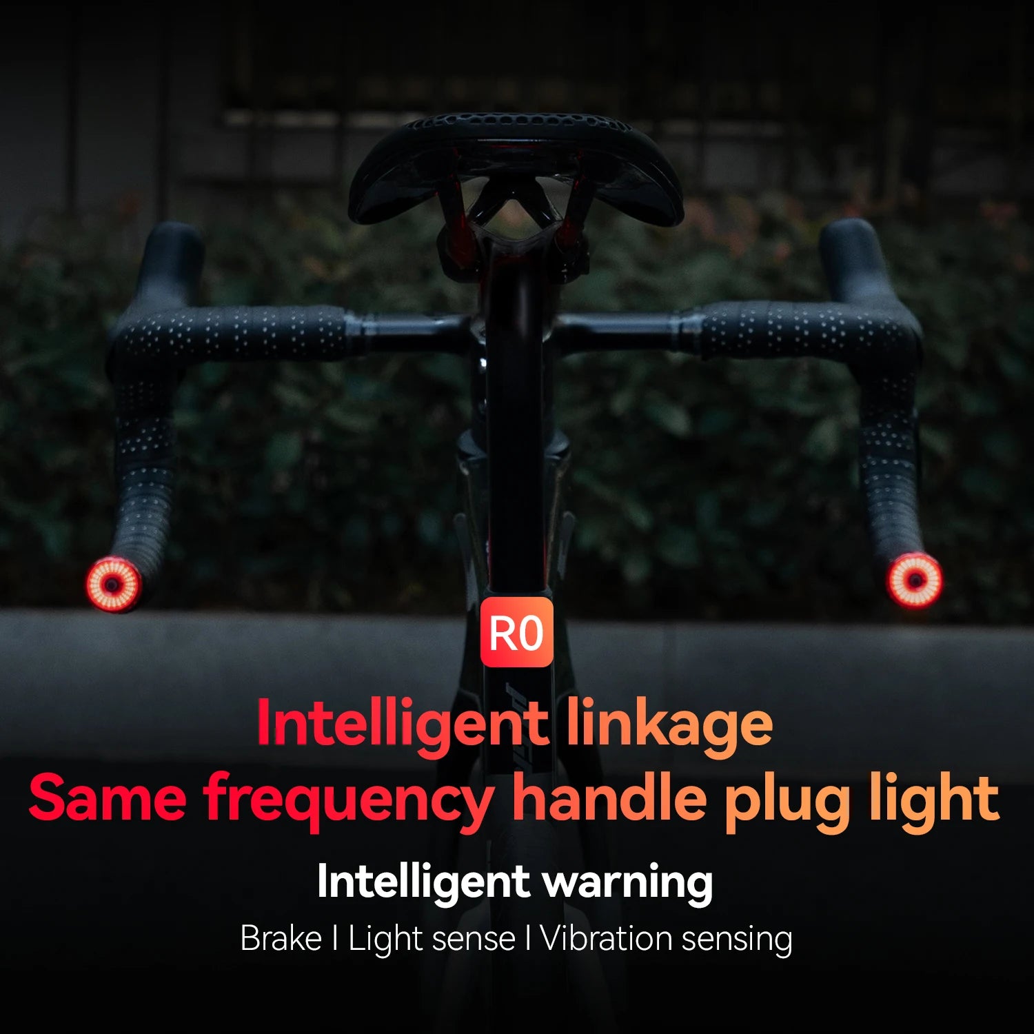 Bike Handlebar Plug LED Safety Lights with Brake Sensor (2pcs)
