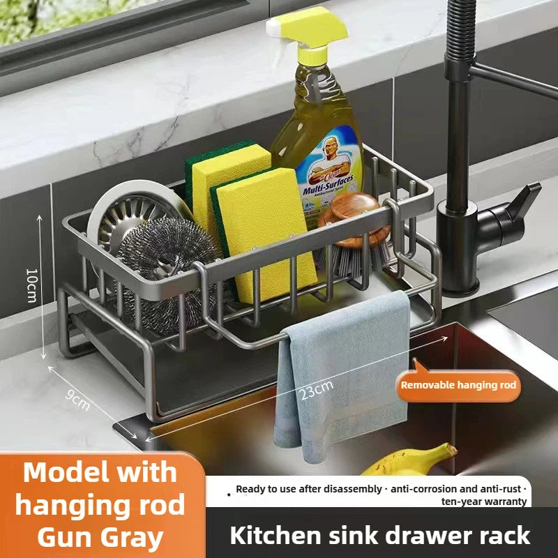 Kitchen Sink Sponge Rack, With or Without Rail