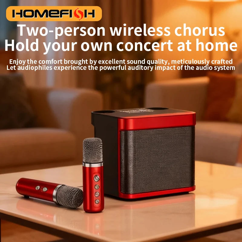 YS203 Çift Mikrofonlu Taşınabilir Bluetooth Hoparlör