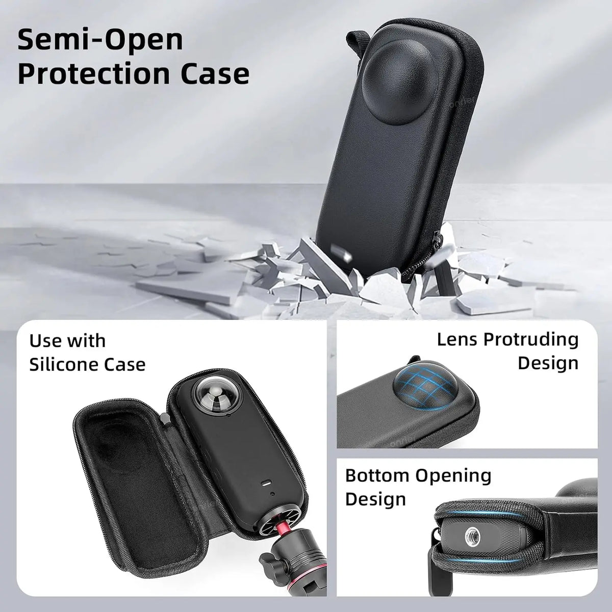 Kit d’accessoires de protection pour Insta360 X5 avec étui de transport