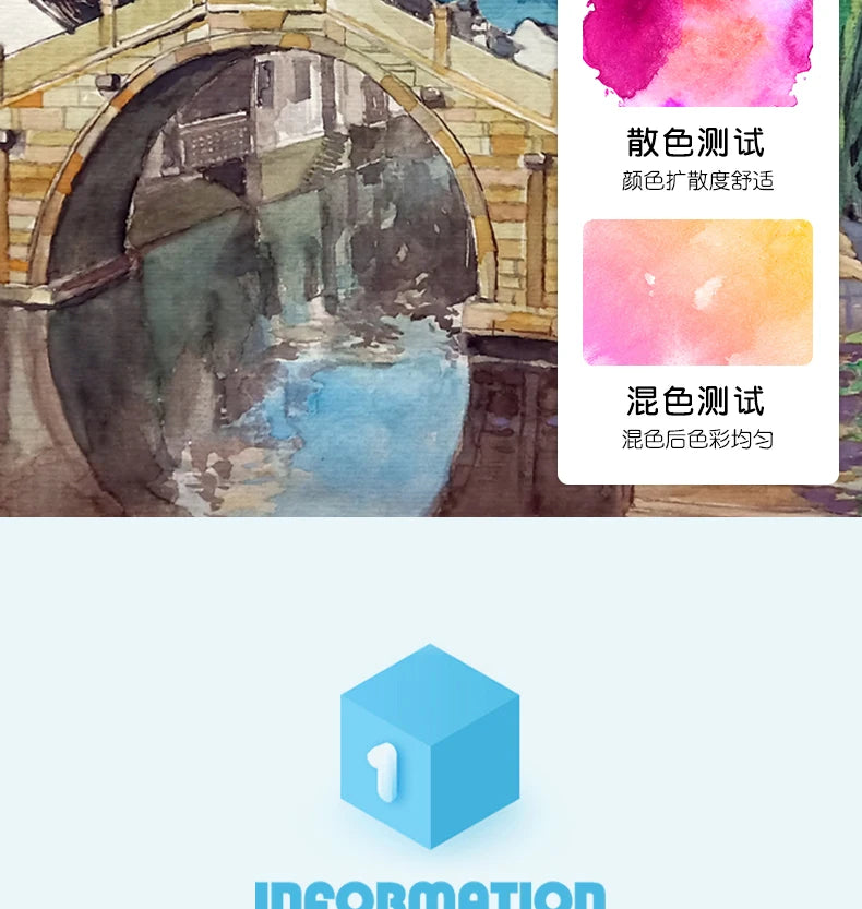 Akvarell festékkészlet vízfestékecsetekkel