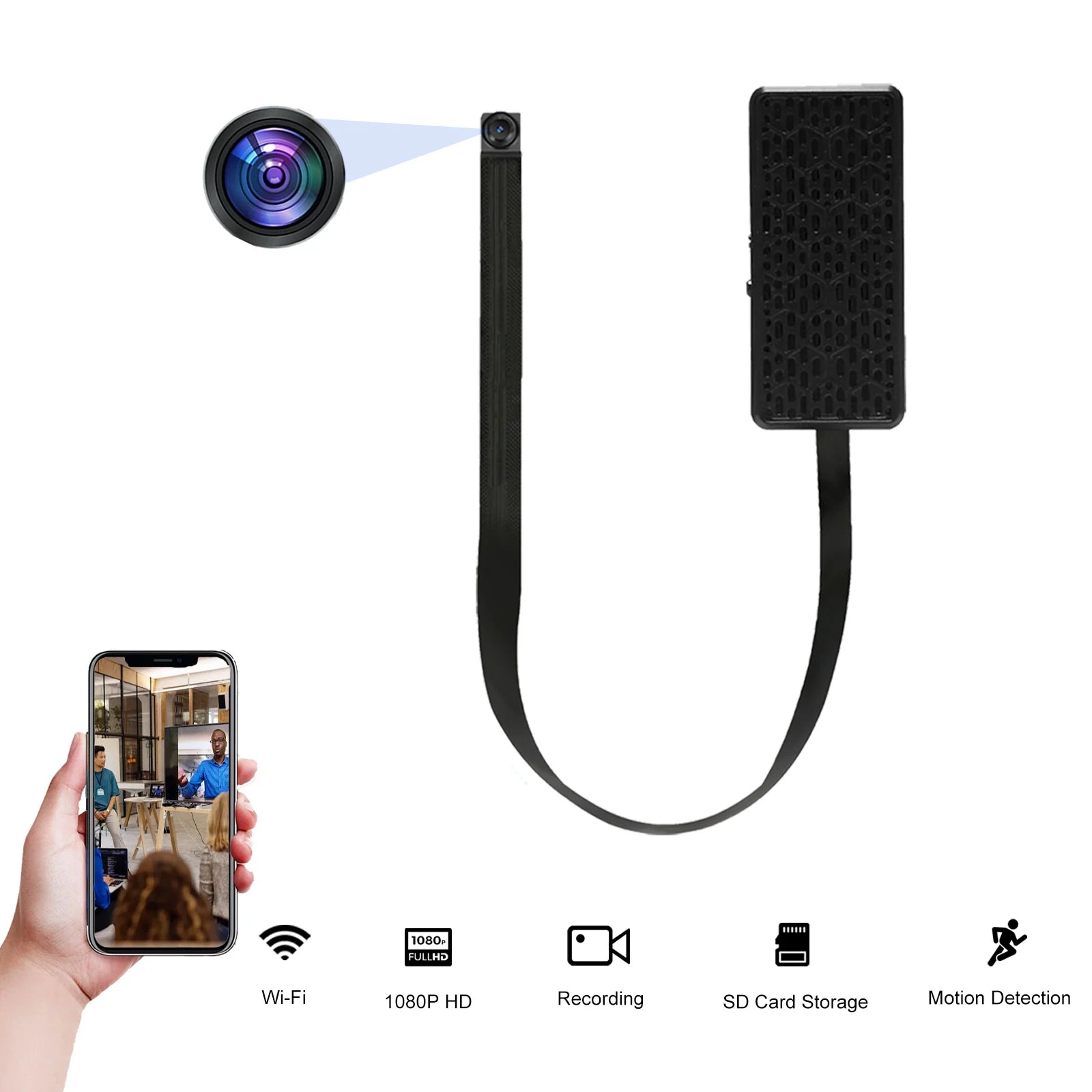 Mini WiFi Security Camera 1080P with Motion Detection & App View