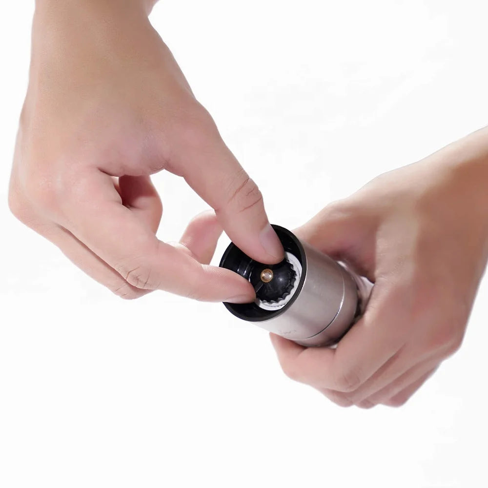 Stainless Steel Salt and Pepper Mill, Adjustable Manual Grinder