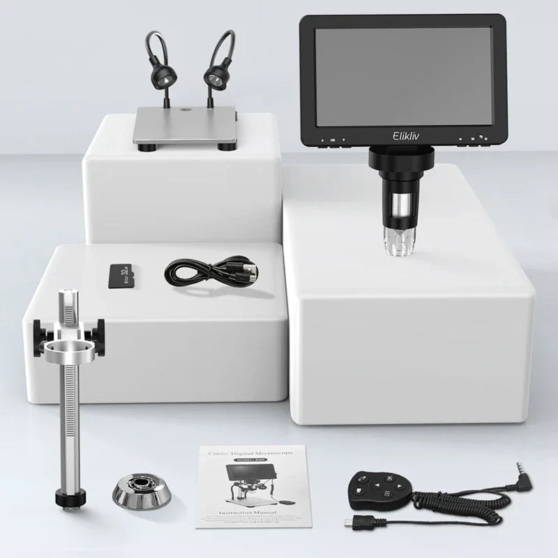 7 Inch Digital Microscope 50X-1200X HD LCD for PCB Electronics Soldering