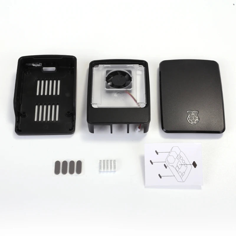 NEW Official Raspberry Pi Case Red White ABS Plastic Protective Cover With Heatsink Fans For Raspberry Pi 5