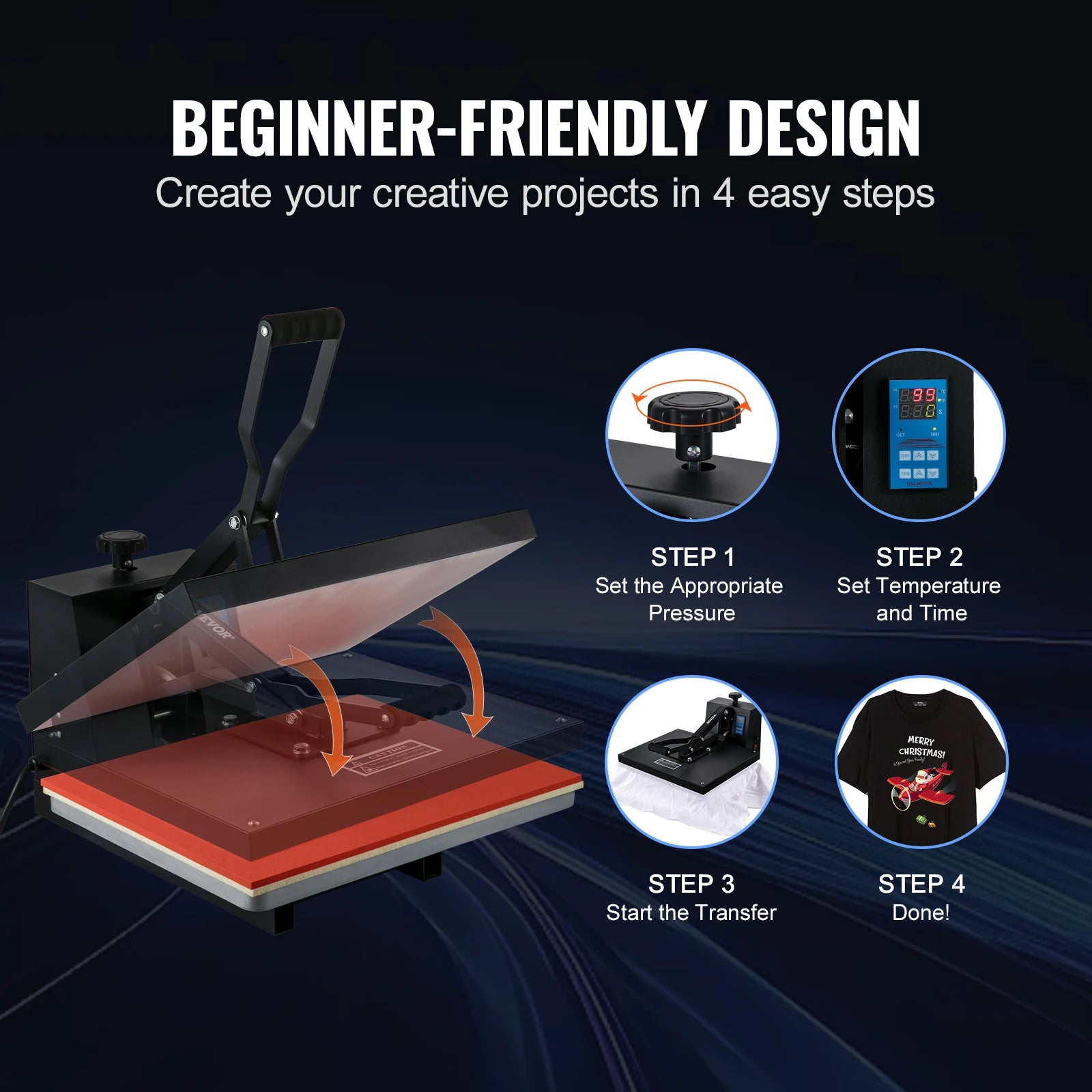 15x15 to 16x24 Heat Press Machine for T-Shirts & Sublimation