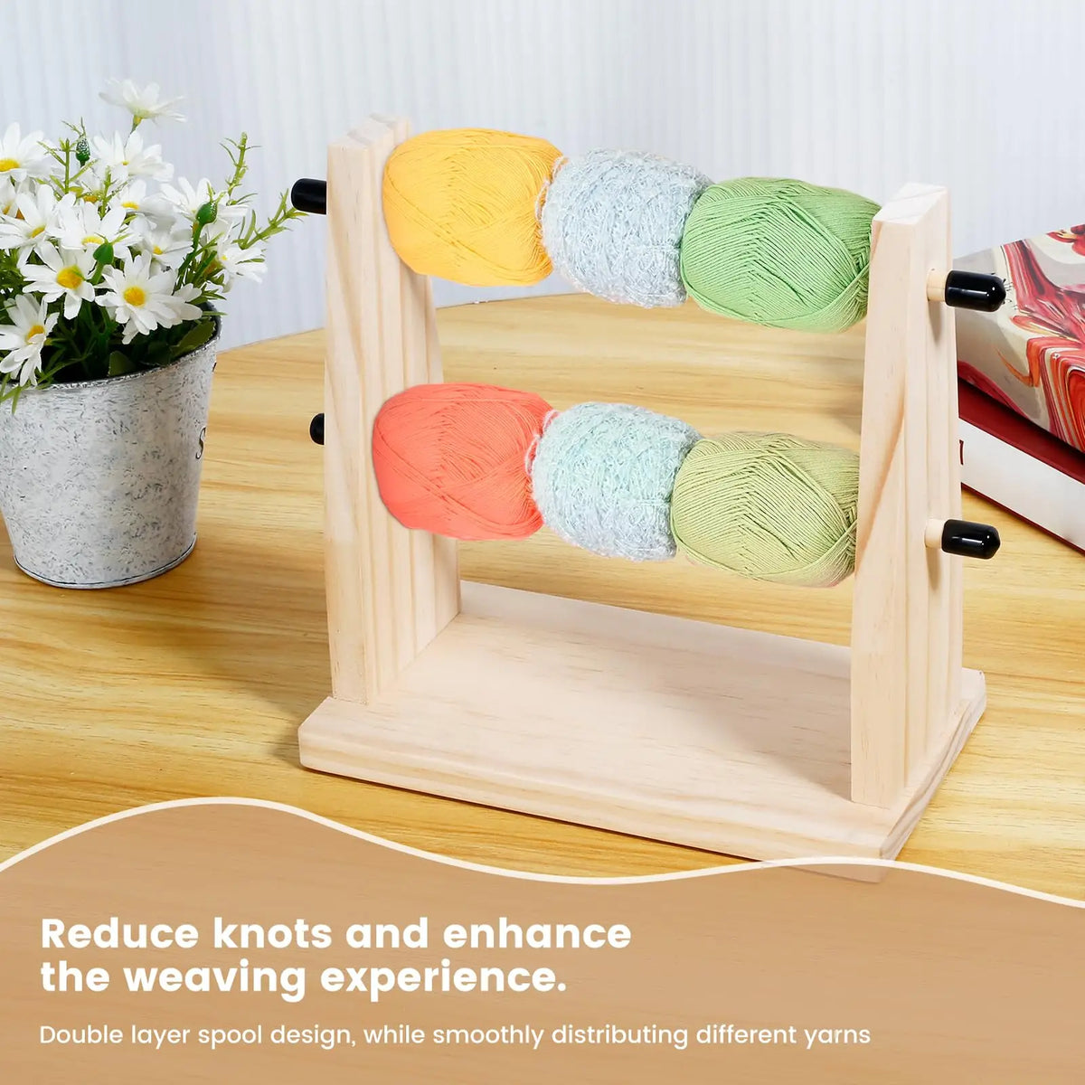 Double Yarn Holder Stand for Knitting and Crochet