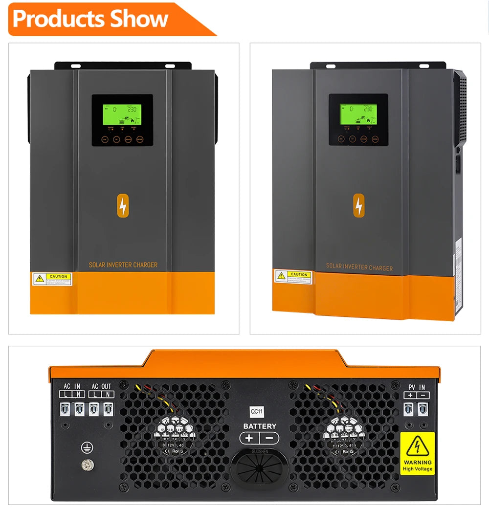 PowMr 3.2KW 24V Hibrit Güneş İnvertörü 80A MPPT ve WiFi ile