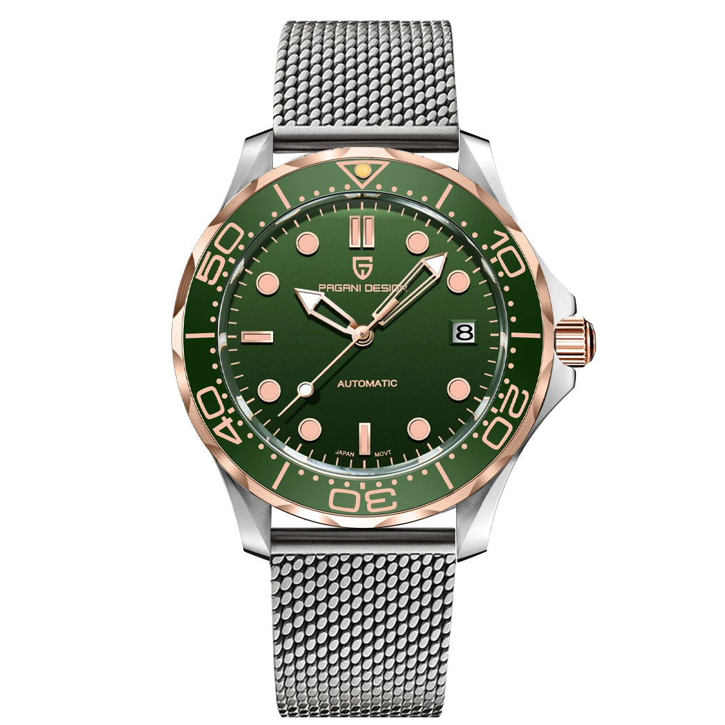 Orologio subacqueo automatico Blue Wave con quadrante e cristallo zaffiro