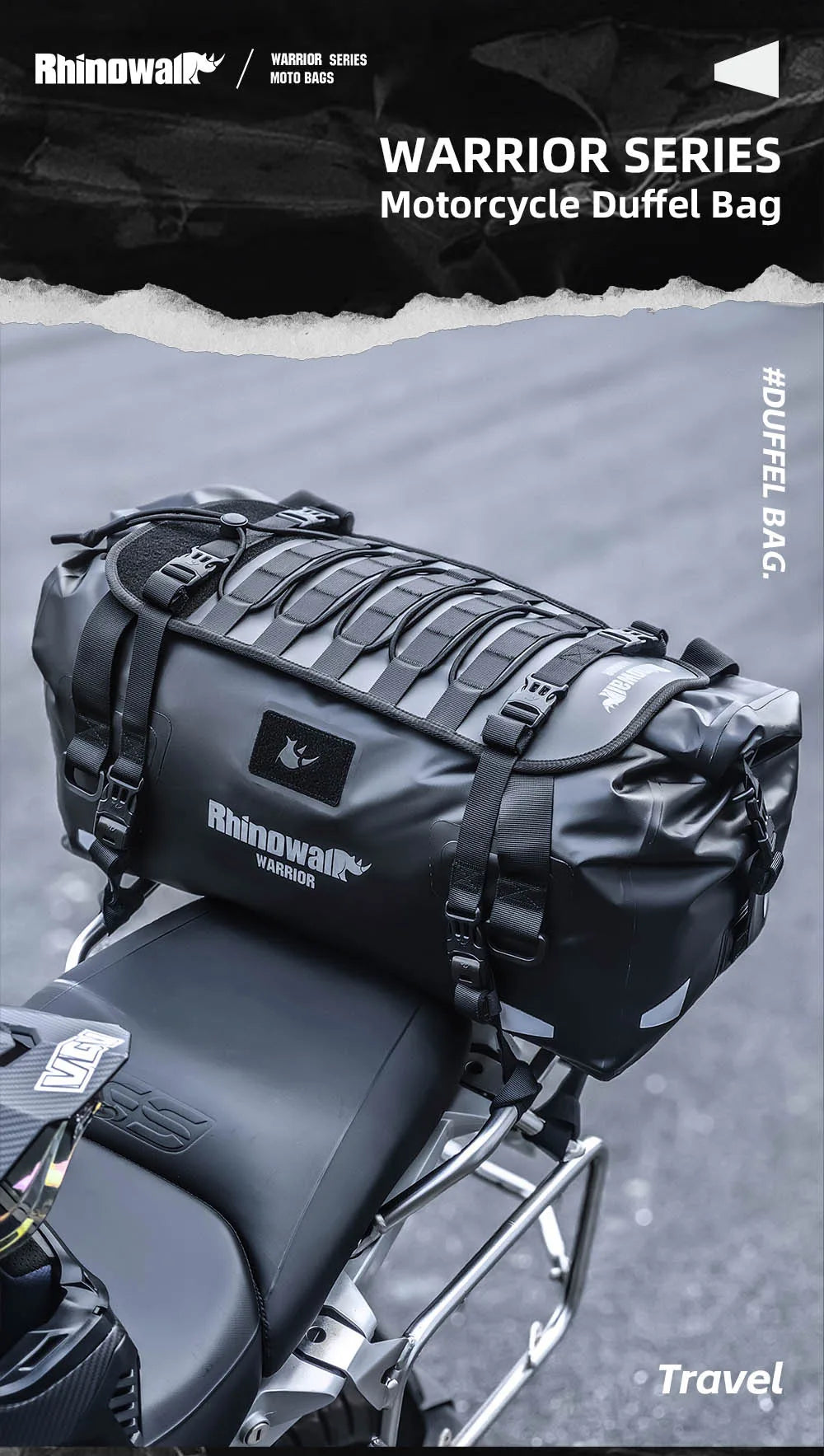 Waterproof Motorcycle Saddle Bag 20L 40L 65L Tail Seat Storage Pack