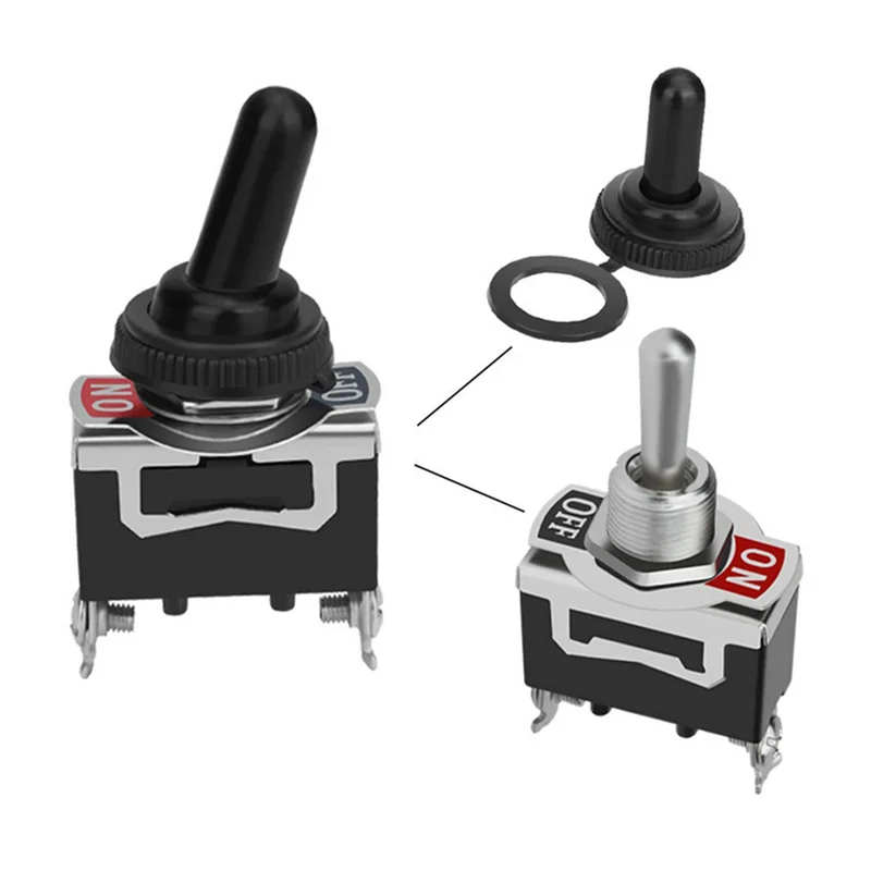 Two SPST On-Off Toggle Switches with Covers