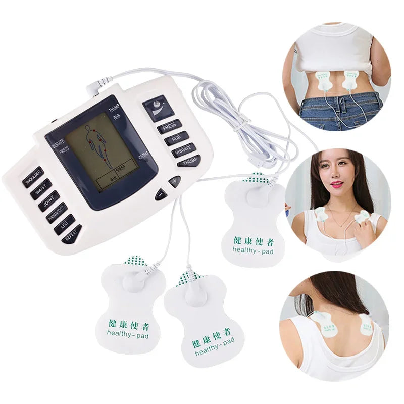 Dubbelkanalig TENS-pulsmassageapparat för kroppen med EMS-muskelstimulering