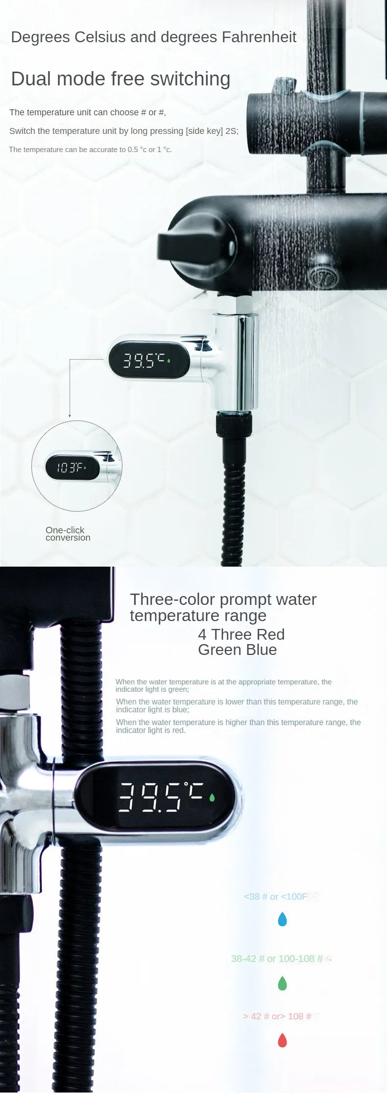 LED-bruser vande-termometer — 5–85°C