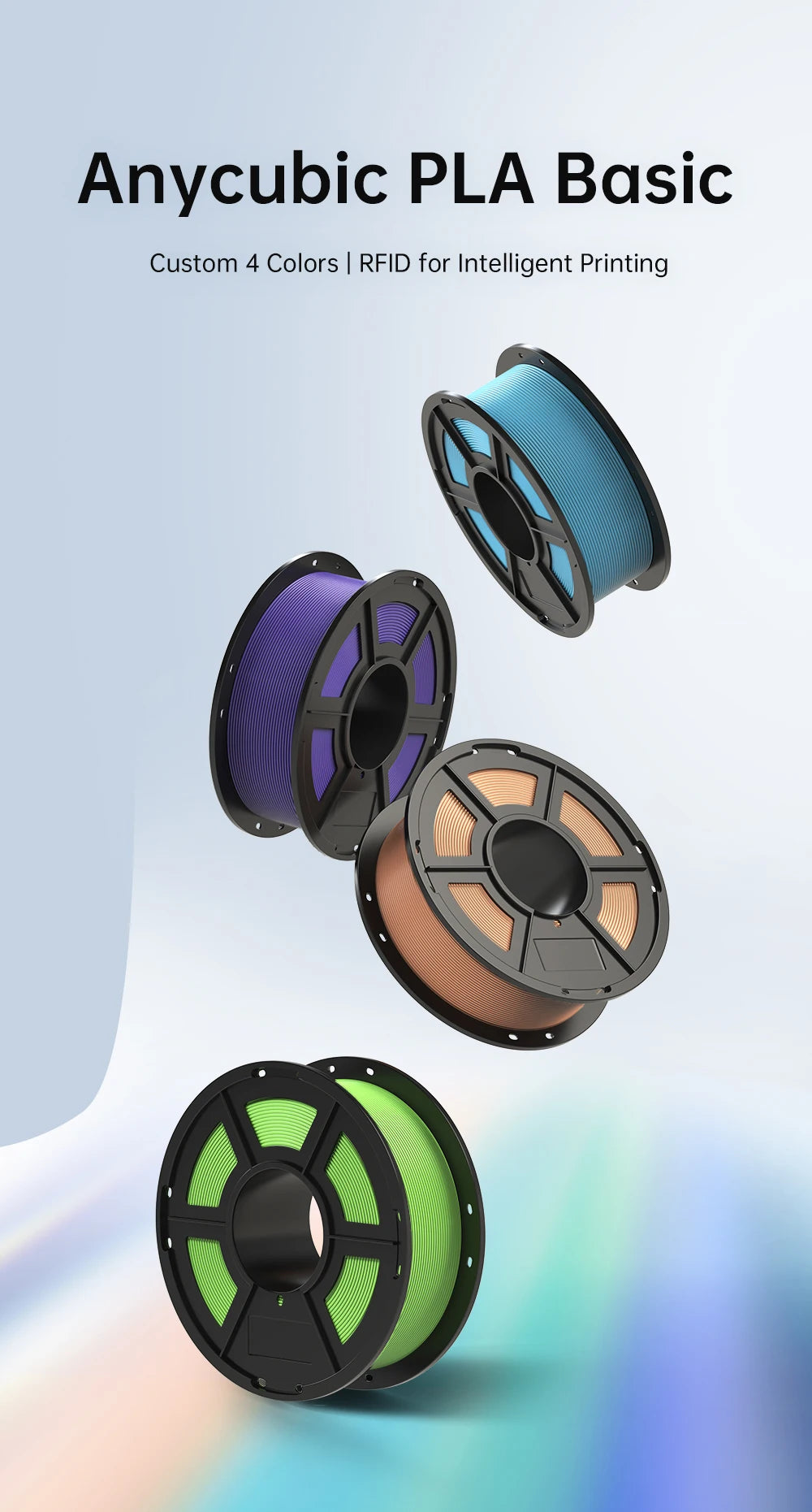 ANYCUBIC Multicolour PLA Filament with RFID Smart Compatibility