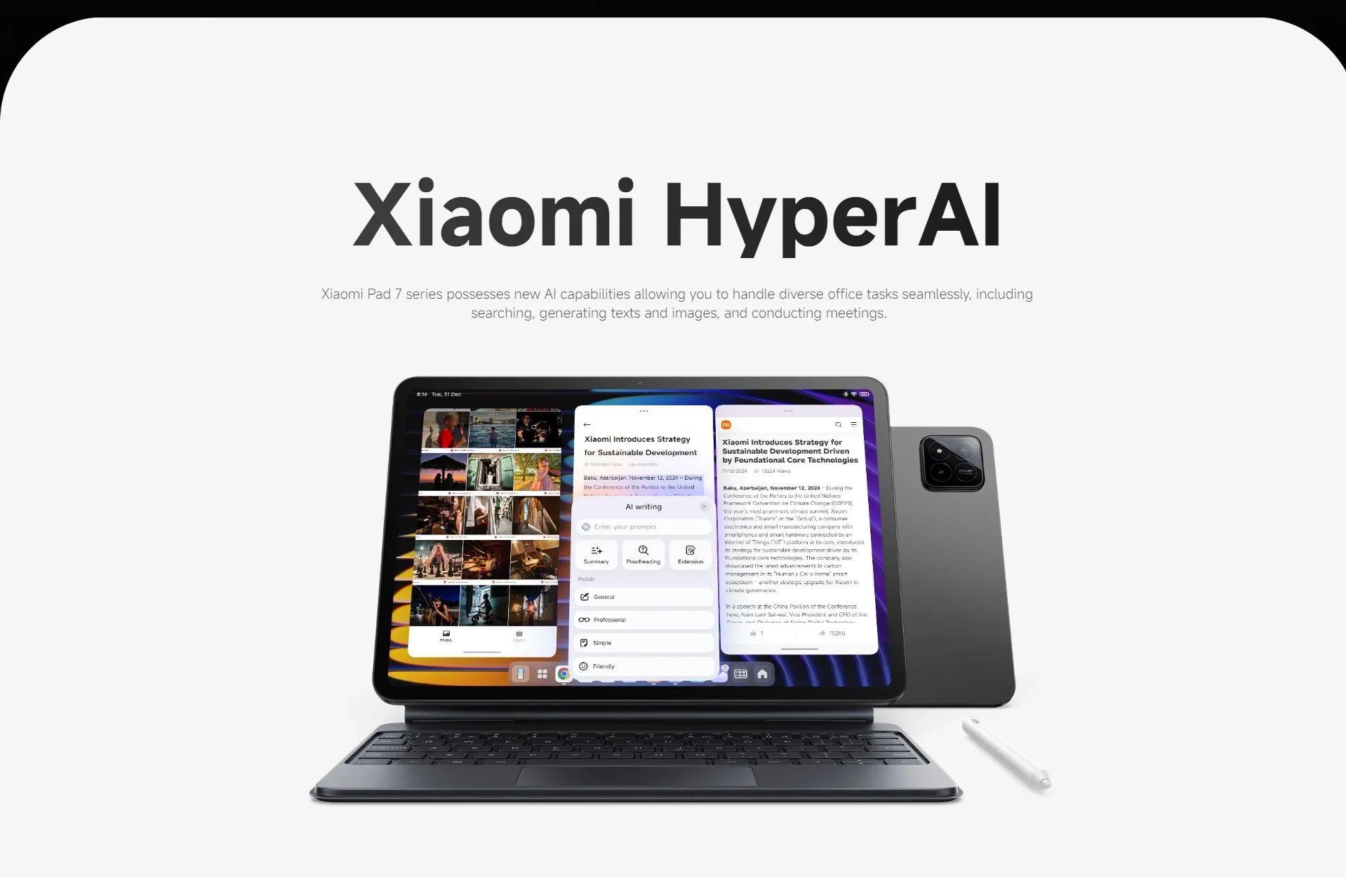 Global Version Xiaomi Pad 7 Pro 128GB 256GB 512GB Snapdragon 8s Gen 3 11.2" 3.2K 144Hz Screen 8850mAh Mi Tablet Xiaomi Pad 7Pro