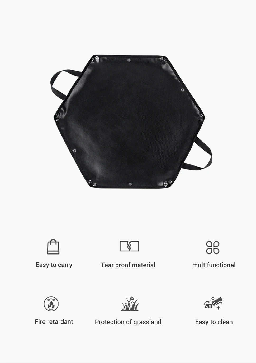Hexagonal Fire Pit Mat for BBQ and Picnic Heat Protection