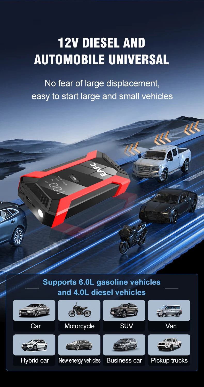 EAFC 12V Portable Car Jump Starter Power Bank