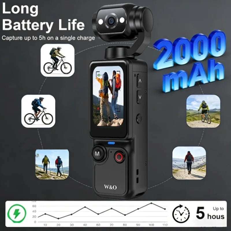 4K Pocket Sports Camcorder with 32GB Card, Tripod and 7-Hour Battery