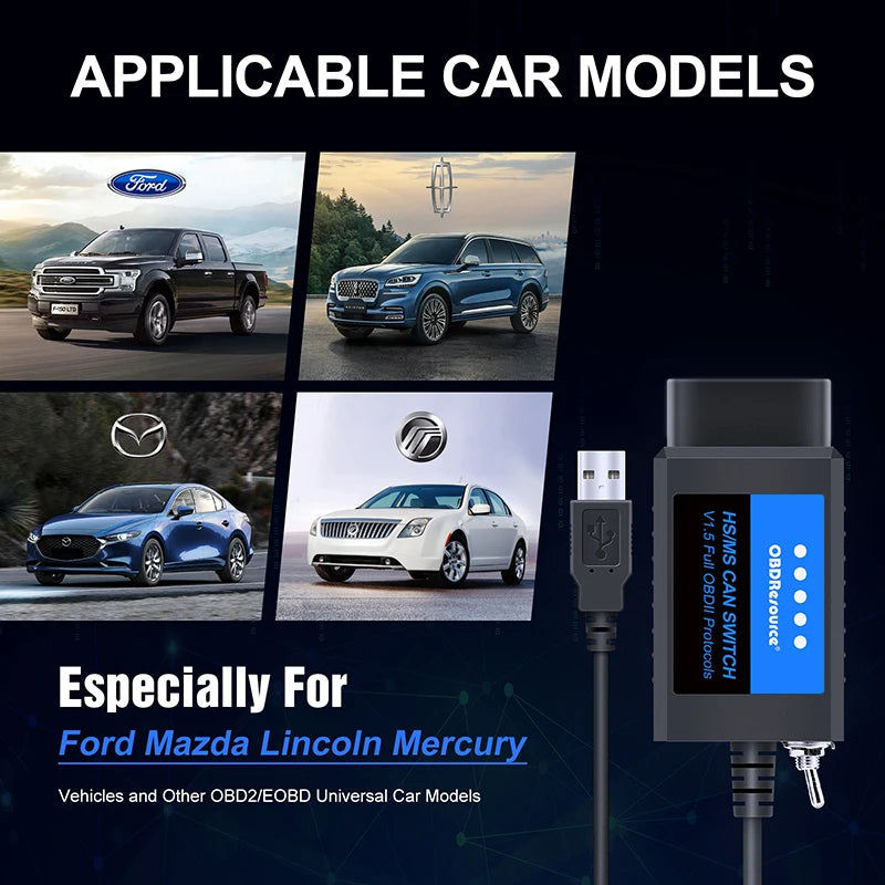 ELM327 USB Diagnostic Adapter with HS/MS-CAN Switch