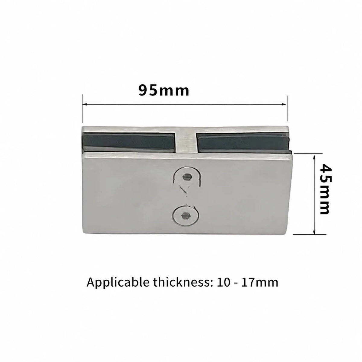 Glass clamp bracket style dimensions