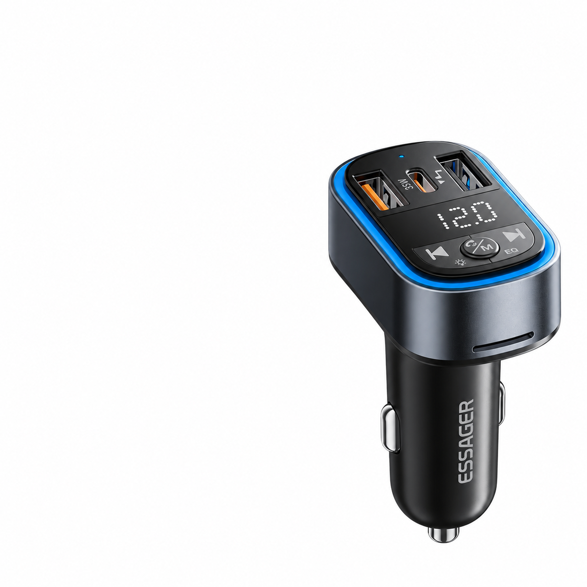 Car Charger FM Transmitter with Bluetooth 5.3 and USB-C Output