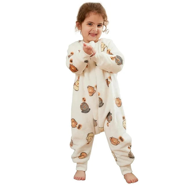 Cartoon Flannel Sleepsack Pajamas for Kids