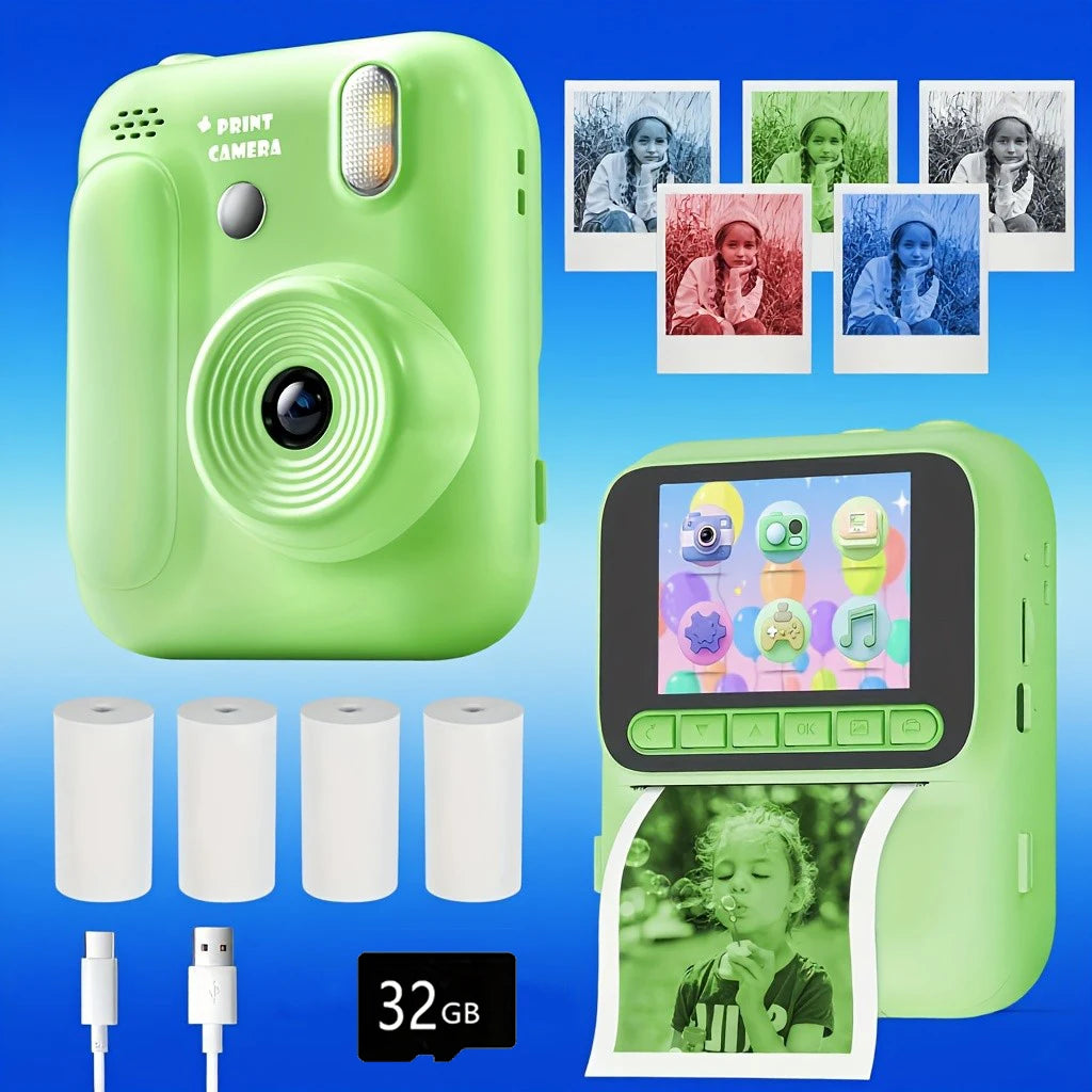 Kids Instant Color Printing Camera 32GB 1080P