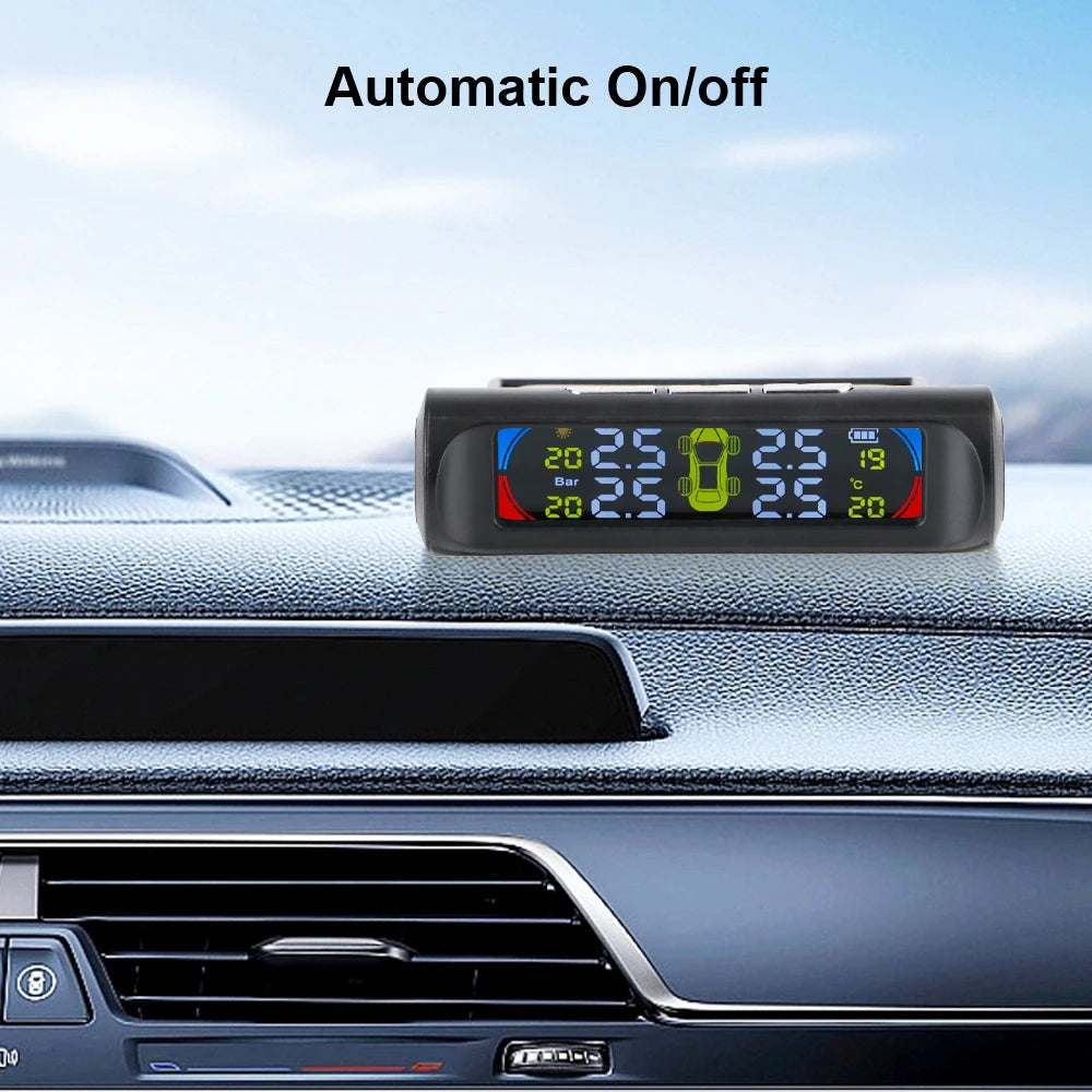 Solar TPMS Tire Pressure Monitoring System with External Sensors