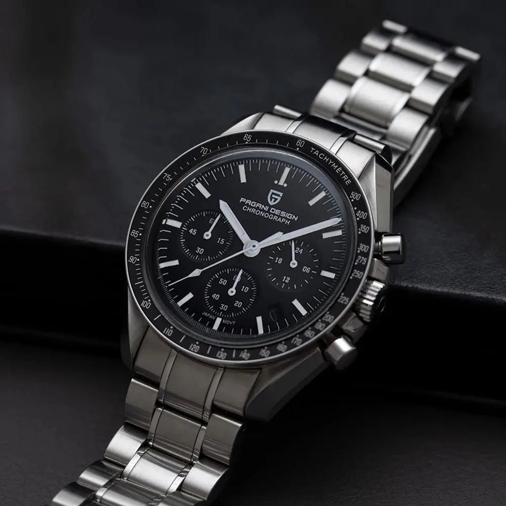 Orologio Cronografo da Uomo Pagani Design con Zaffiro, Quarzo, Resistente all'Acqua 100M