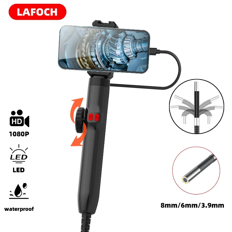 Câmera Endoscópio de Borescópio Articulado 360° com Luz