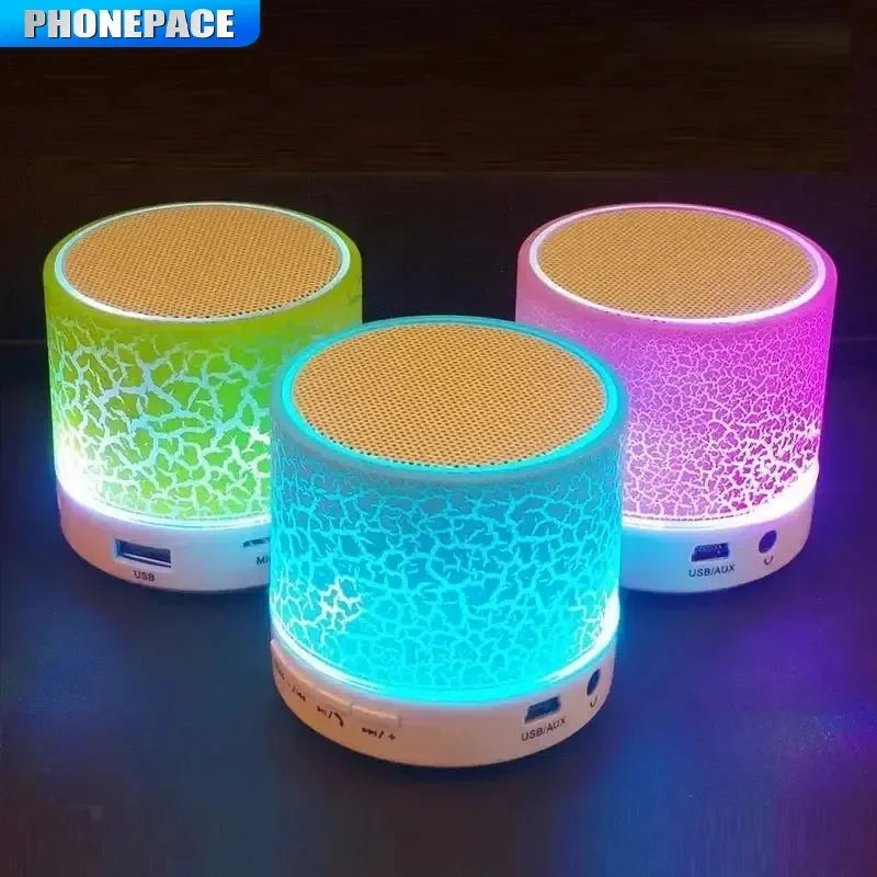PHONEPACE A9 Bluetooth Speaker Mini Crack LED SD Card USB Subwoofer Portable MP3 Music Sound Column for PC Mobile Phone Etc.