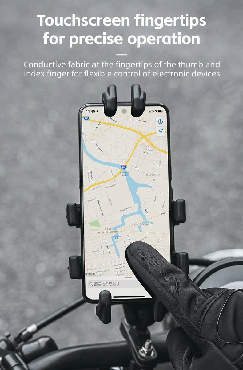 Vinter Cykelhandsker Touchscreen Fuld Finger Varm Anti-Skrid Greb