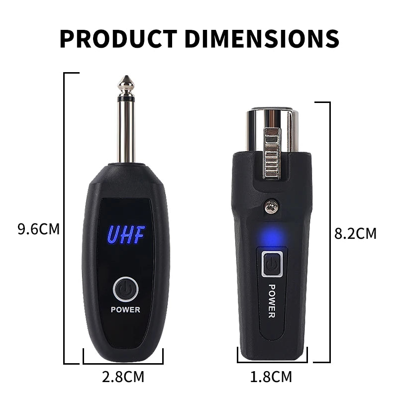 NXG N-008 Wireless Microphone Receiver & Transmitter with Smart Noise Reduction, XLR/6.35mm Plug-In Transmitter & Receiver Suitable for Recording, for Conferences, Stage Performances, - for Podcasts, Public Speaking, Events