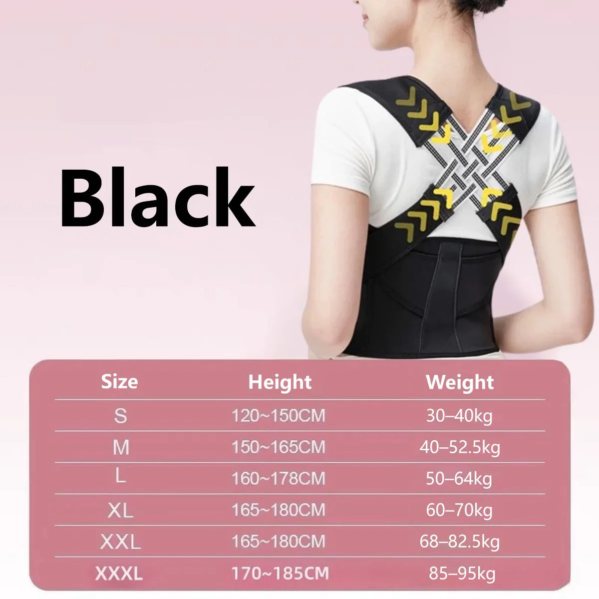 Adjustable Cross-Strap Posture Support Belt, S–XXL