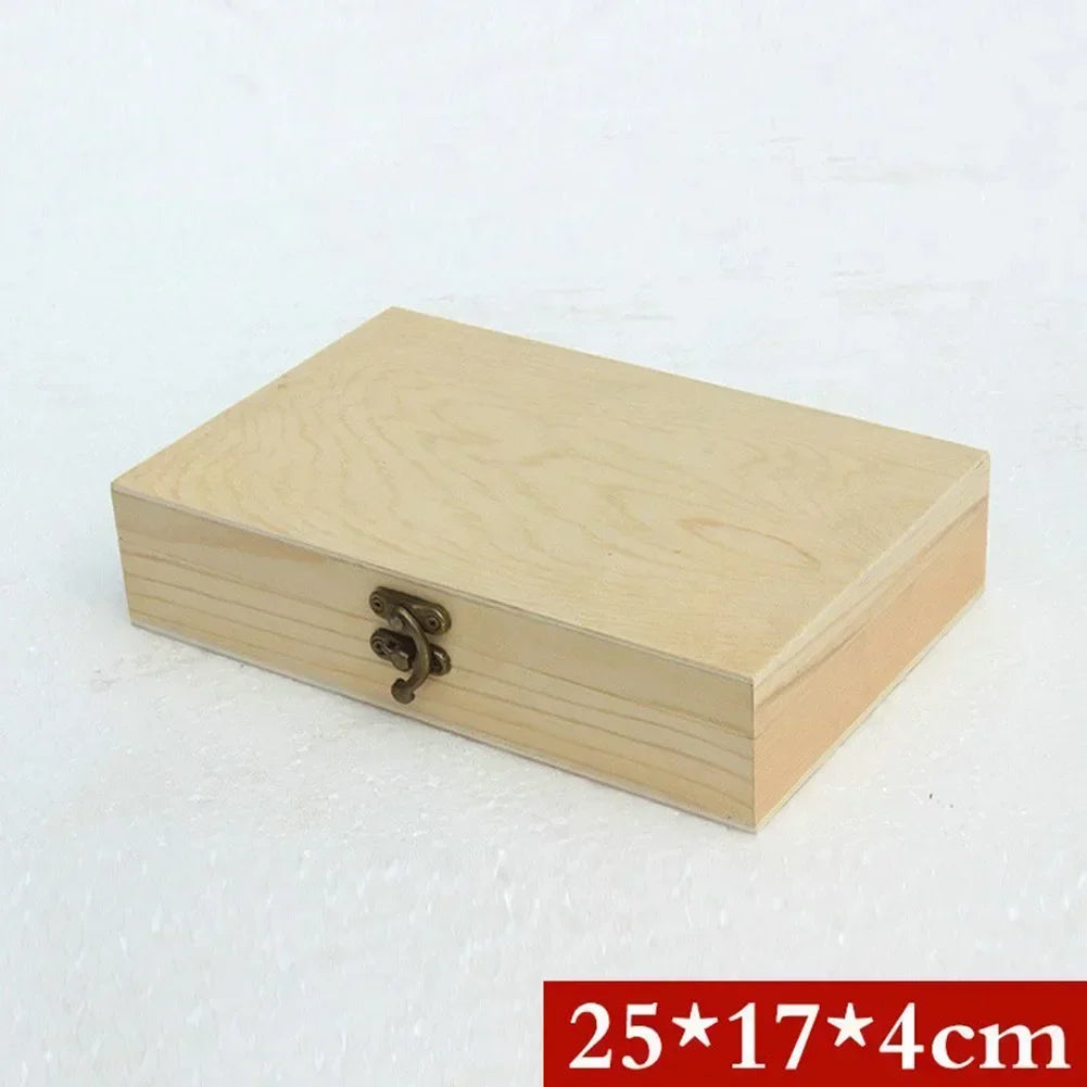 Drewniane pudełko do przechowywania 25 x 17 x 4 cm z zawiasową pokrywką