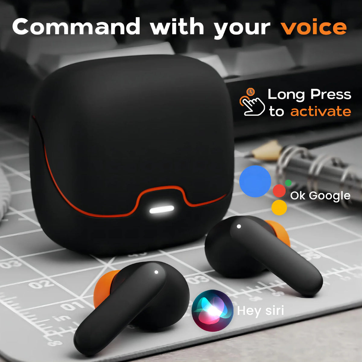 Wireless Earphones Bluetooth 5.4 with ENC Noise Cancelling