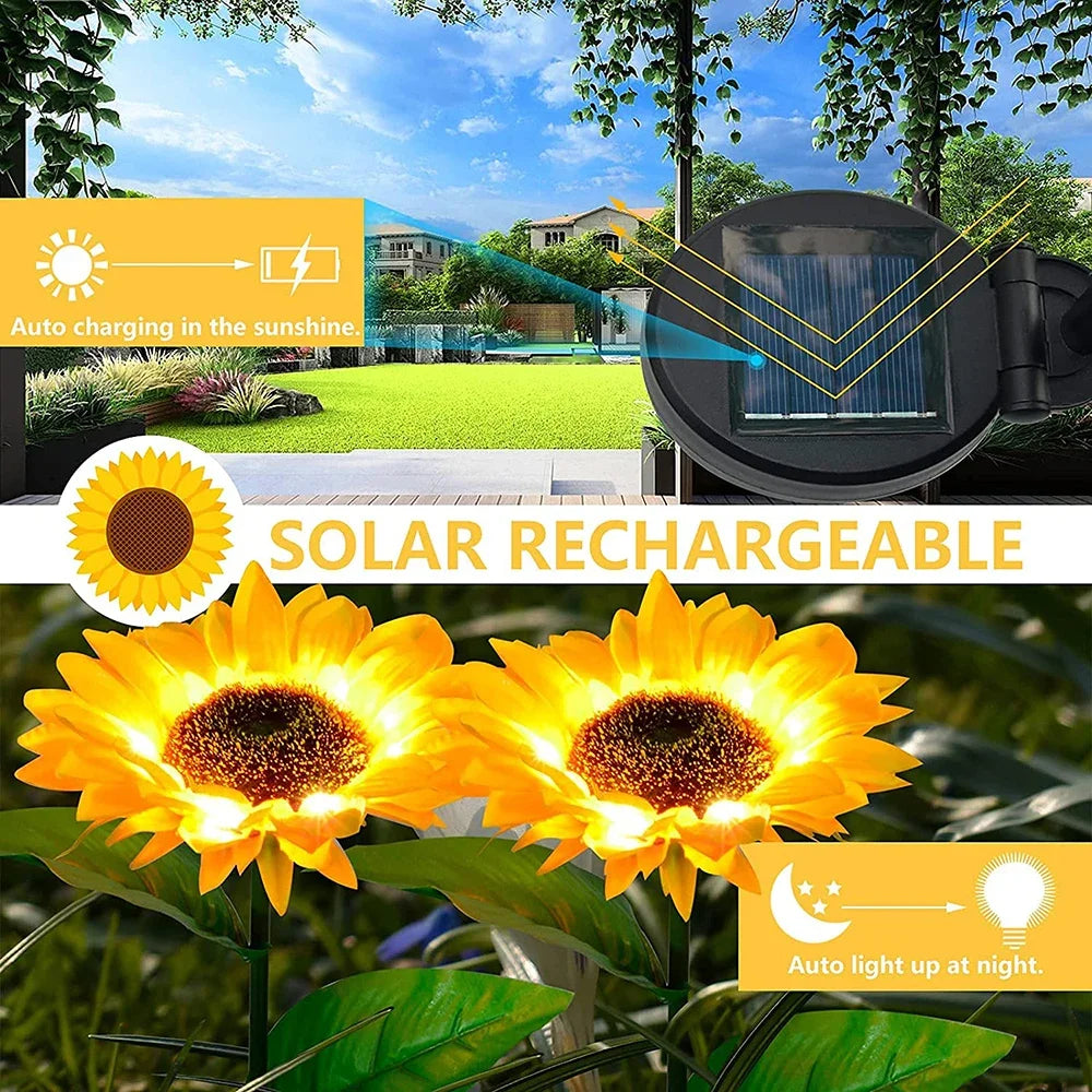 Simulated Outdoor Solar Girasole Intelligente Luci da Giardino