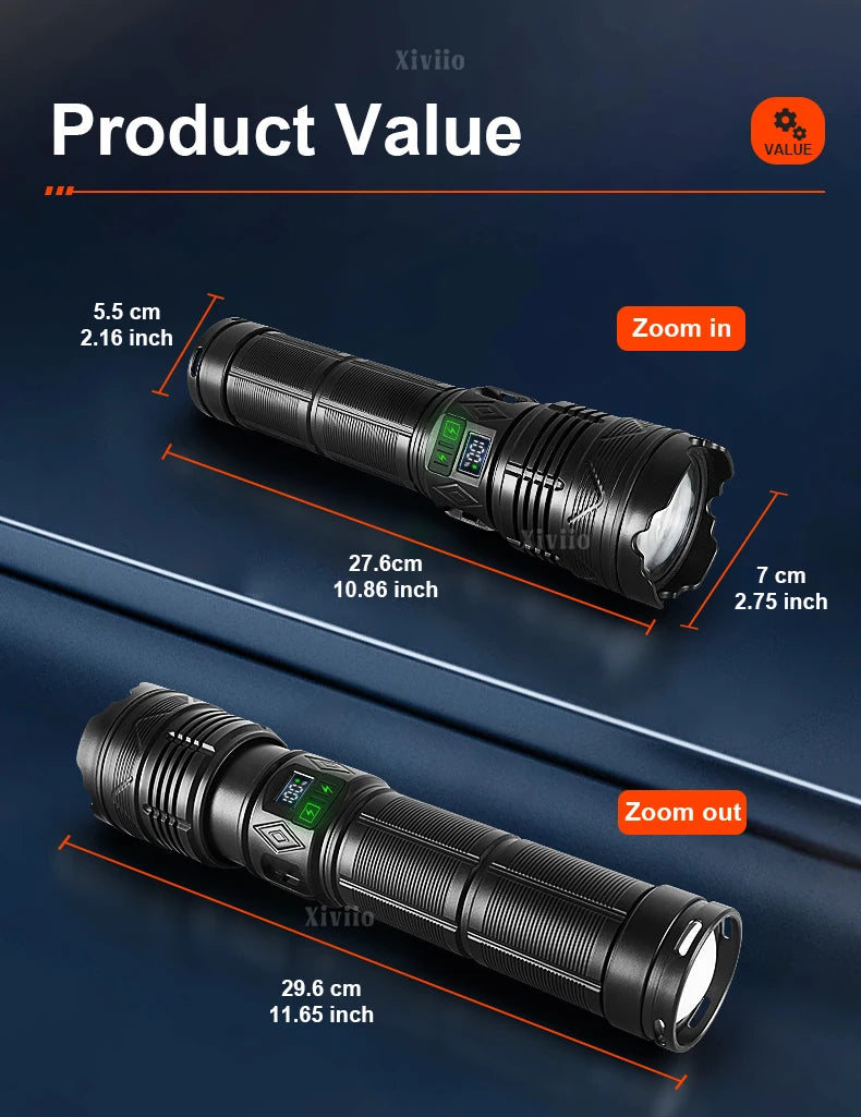 2026 New Upgrade Ultra Powerful Flashlights Rechargeable LED Tactical Torch Super Bright Lamp Outdoor Adventure Fishing Camping
