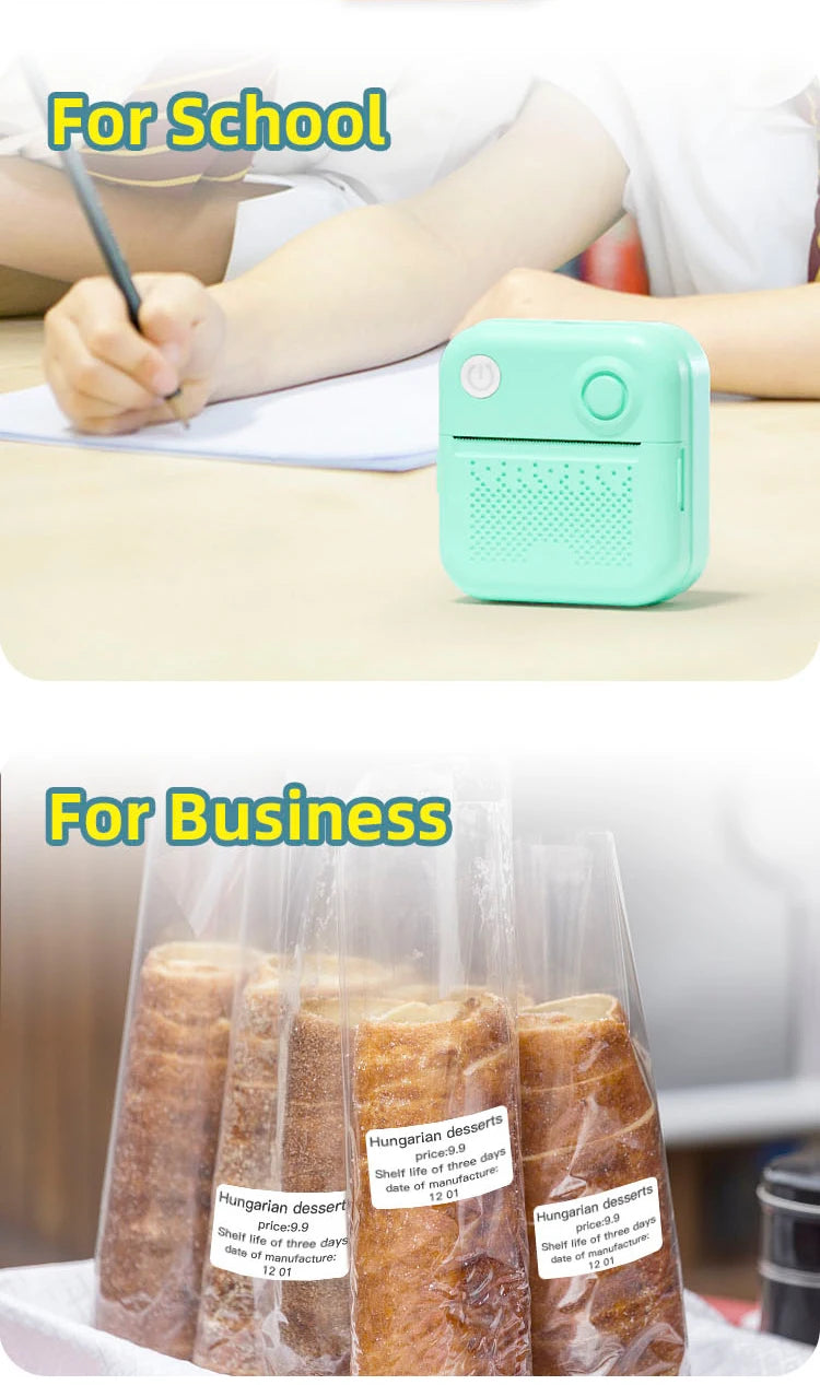 Thermal Laber Printer MINI Wirelessly BT 203dpi Photo Label Memo Wrong Question Printing With USB Cable Imprimante Portable