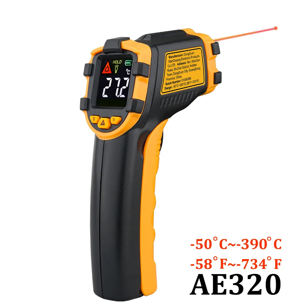 AE320 infrared surface thermometer with box and manual