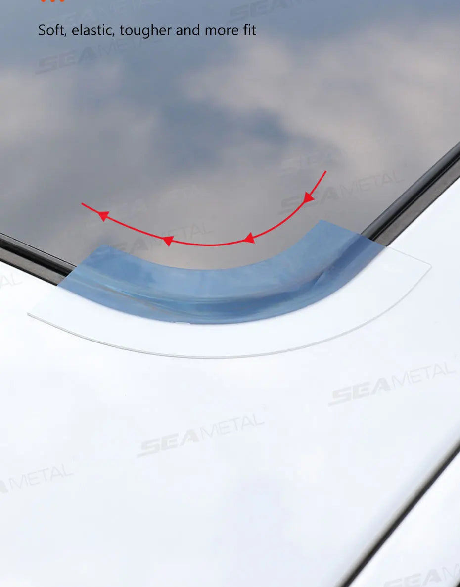 SEAMETAL Car Sunroof Sealing Sticker Transparent Panoramic Sunroof Seal Strip Waterproof Leakproof Roof Edge Gap Filler Strip