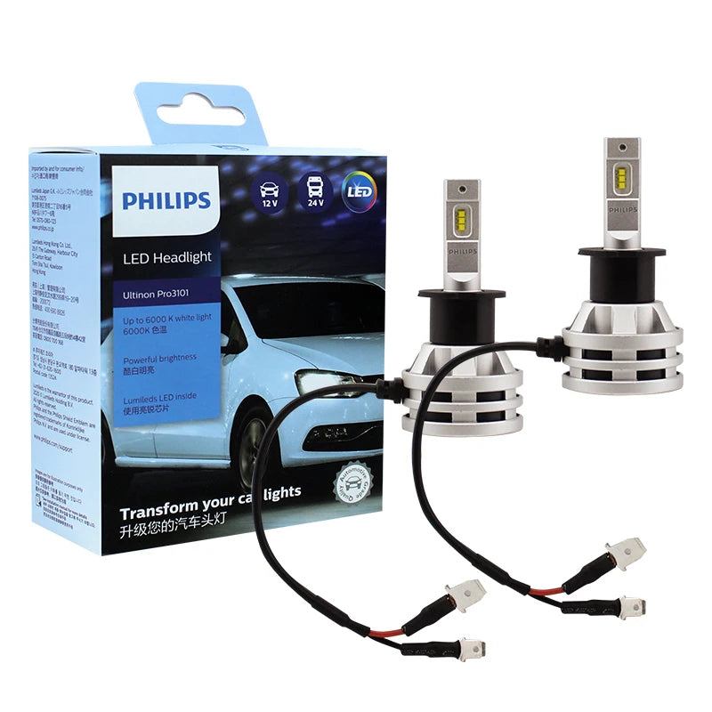 Philips LED H1 H3 H4 H7 H11 Ultinon Pro3101 12V/24V 6000K jasný biely HB3 9005 HB4 9006 HIR2 9012 auto svetlá LED lampy